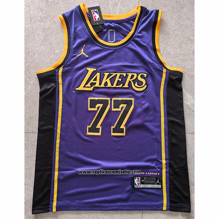 Camiseta Los Angeles Lakers Luka Doncic NO 77 Statement 2024-25 Violeta